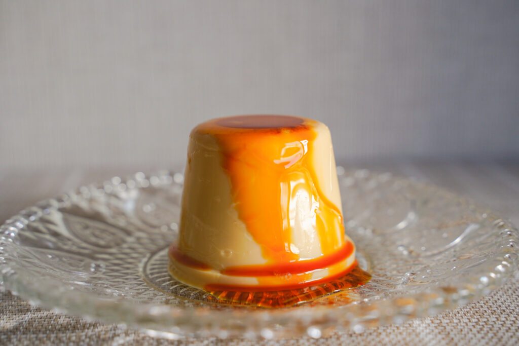 文明堂銀座プリン カラメルをかけたプリン