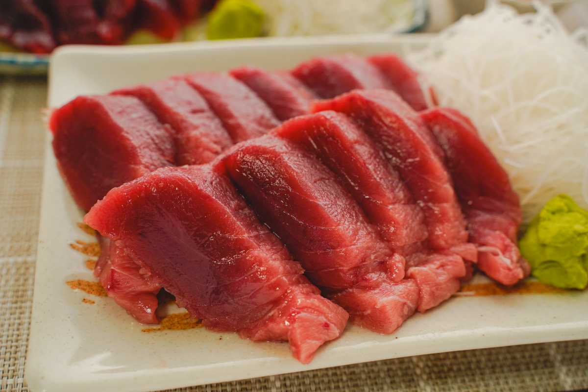 まぐろ魚良　トロ　アップ写真