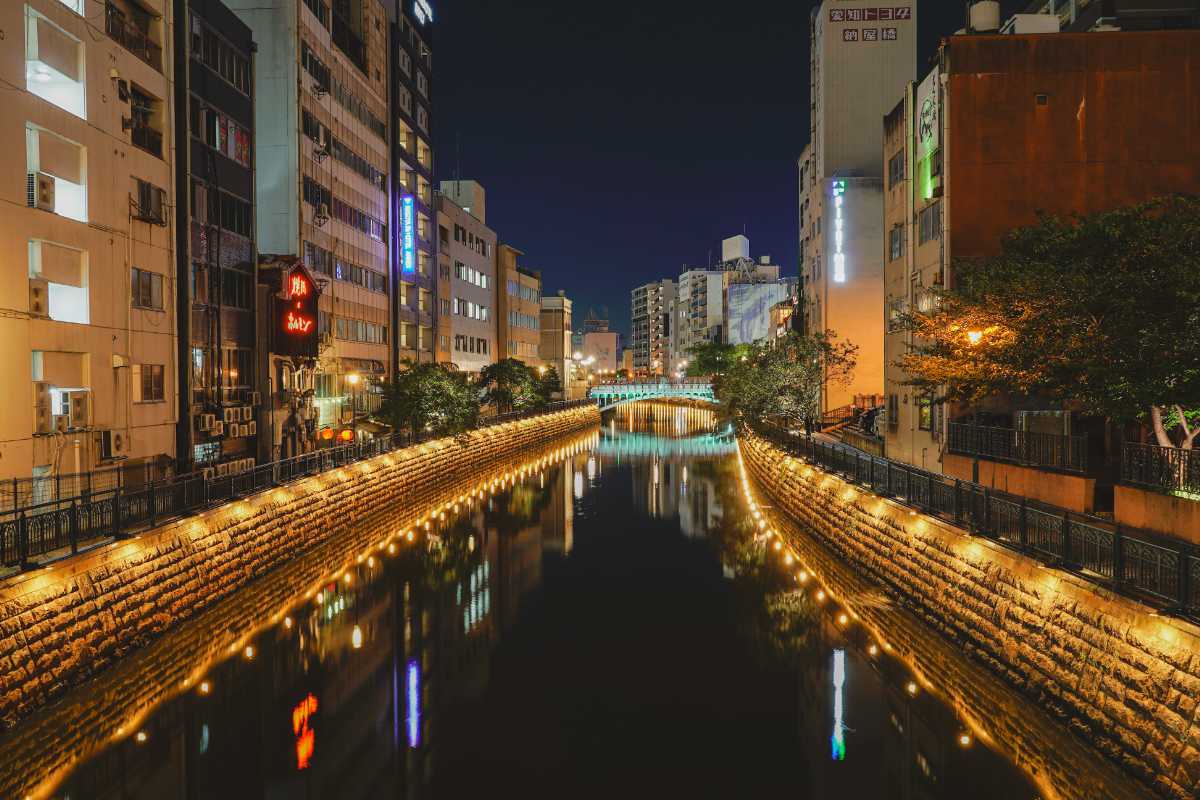 名古屋ビーズホテル　近くの川の夜景
